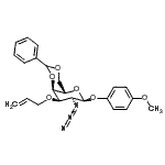 structure of CAS# 889453-83-2, 4-Methoxyphenyl 3-O-allyl-2-azido-4,6-O-benzylidene-2-deoxy-alpha-L-allopyranoside;4-Methoxy<wbr>phenyl 3-<wbr>O-Allyl-2<wbr>-azido-4,<wbr>6-O-benzy<wbr>lidene-2-<wbr>deoxy-β-D<wbr>-galactop<wbr>yranoside