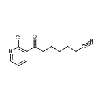 structure of CAS# 890100-80-8, 7-(2-Chloro-3-pyridinyl)-7-oxoheptanenitrile;7-(2-Chloro-3-pyridyl)-7-oxoheptanenitrile