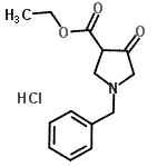 结构式 CAS# 891-72-5, 乙基1-苄基-4-氧代-3-吡咯烷羧酸酯盐酸盐(1:1)