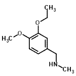 structure of CAS# 893581-70-9, 1-(3-Ethoxy-4-methoxyphenyl)-N-methylmethanamine;(3-ethoxy-4-methoxybenzyl)methylamine;N-(3-ethoxy-4-methoxybenzyl)-N-methylamine