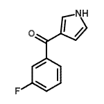 structure of CAS# 893612-64-1, (3-Fluorophenyl)(1H-pyrrol-3-yl)methanone;(3-Fluorophenyl)-(1H-pyrrol-3-yl)methanone;(3-Fluoro-phenyl)-(1H-pyrrol-3-yl)-methanone;3-(3-Fluorobenzoyl)-1H-pyrrole