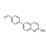 structure of CAS# 893735-99-4, 4-(2-Methyl-6-quinolinyl)benzaldehyde;4-(2-Methyl-6-chinolinyl)benzaldehyd;4-(2-Méthyl-6-quinoléinyl)benzaldéhyde;4-(2-Methyl-6-quinolinyl)benzaldehyde