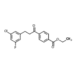 structure of CAS# 898750-37-3, Ethyl 4-[3-(3-chloro-5-fluorophenyl)propanoyl]benzoate;4'-carboethoxy-3-(3-chloro-5-fluorophenyl)propiophenone