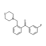 structure of CAS# 898750-41-9, (3-Fluorophenyl)[2-(4-morpholinylmethyl)phenyl]methanone;3'-Fluoro-2-morpholinomethyl benzophenone