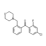 structure of CAS# 898750-95-3, (4-Chloro-2-fluorophenyl)[2-(4-morpholinylmethyl)phenyl]methanone;4-Chloro-2-fluoro-2'-morpholinomethyl benzophenone