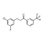 structure of CAS# 898751-00-3, 3-(3-Chloro-5-fluorophenyl)-1-[3-(trifluoromethyl)phenyl]-1-propanone;3-(3-chloro-5-fluorophenyl)-3'-trifluoromethylpropiophenone