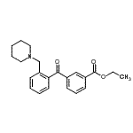 structure of CAS# 898751-95-6, Ethyl 3-[2-(1-piperidinylmethyl)benzoyl]benzoate;3'-Carboethoxy-2-piperidinomethyl benzophenone