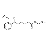 structure of CAS# 898752-73-3, Ethyl 6-(2-methoxyphenyl)-6-oxohexanoate;Ethyl 6-(2-methoxyphenyl)-6-oxohexanoate