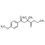 structure of CAS# 898753-56-5, Ethyl 4-(4-methoxyphenyl)-2,2-dimethyl-4-oxobutanoate;Ethyl 2,2-dimethyl-4-(4-methoxyphenyl)-4-oxobutyrate
