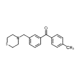structure of CAS# 898762-76-0, (4-Methylphenyl)[3-(4-thiomorpholinylmethyl)phenyl]methanone;4'-methyl-3-thiomorpholinomethyl benzophenone
