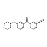 结构式 CAS# 898762-86-2, 3-[3-(4-硫代吗啉基甲基)苯甲酰基]苯甲腈