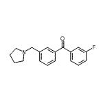 结构式 CAS# 898770-28-0, (3-氟苯基)[3-(1-吡咯烷基甲基)苯基]甲酮