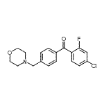 structure of CAS# 898770-53-1, (4-Chloro-2-fluorophenyl)[4-(4-morpholinylmethyl)phenyl]methanone;4-chloro-2-fluoro-4'-morpholinomethyl benzophenone