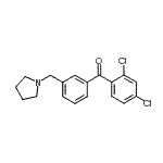 结构式 CAS# 898770-78-0, (2,4-二氯苯基)[3-(1-吡咯烷基甲基)苯基]甲酮