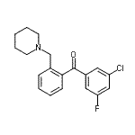 structure of CAS# 898773-61-0, (3-Chloro-5-fluorophenyl)[2-(1-piperidinylmethyl)phenyl]methanone;3'-Chloro-5'-fluoro-2-piperidinomethyl benzophenone