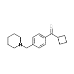structure of CAS# 898775-73-0, Cyclobutyl[4-(1-piperidinylmethyl)phenyl]methanone;cyclobutyl 4-(piperidinomethyl)phenyl ketone