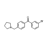 structure of CAS# 898776-26-6, (3-Bromophenyl)[4-(1-pyrrolidinylmethyl)phenyl]methanone;3-bromo-4'-pyrrolidinomethyl benzophenone