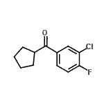 structure of CAS# 898791-62-3, (3-Chloro-4-fluorophenyl)(cyclopentyl)methanone;3-Chloro-4-fluorophenyl cyclopentyl ketone