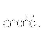 structure of CAS# 898792-07-9, (2-Chloro-4-fluorophenyl)[3-(4-morpholinylmethyl)phenyl]methanone;2-chloro-4-fluoro-3'-morpholinomethyl benzophenone
