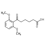 structure of CAS# 898792-49-9, 6-(2,6-Dimethoxyphenyl)-6-oxohexanoic acid;6-(2,6-Dimethoxyphenyl)-6-oxohexanoic acid