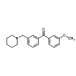 structure of CAS# 898792-64-8, (3-Methoxyphenyl)[3-(1-piperidinylmethyl)phenyl]methanone;3-methoxy-3'-piperidinomethyl benzophenone