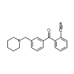 structure of CAS# 898792-68-2, 2-[3-(1-Piperidinylmethyl)benzoyl]benzonitrile;2-cyano-3'-piperidinomethyl benzophenone