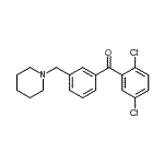 structure of CAS# 898793-52-7, (2,5-Dichlorophenyl)[3-(1-piperidinylmethyl)phenyl]methanone;2,5-dichloro-3'-piperidinomethyl benzophenone