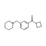 structure of CAS# 898793-68-5, Cyclobutyl[3-(1-piperidinylmethyl)phenyl]methanone;cyclobutyl 3-(piperidinomethyl)phenyl ketone