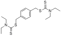 structure of CAS# 89964-93-2, p-Xylylenebis(N,N-Diethyldithiocarbamate);1,4-Bis(N,N-Diethyldithiocarbamylmethyl)Benzene P-Xylenebis(N,N-Diethyldithiocarbamate);1,4-BIS(N,N-DIETHYLDITHIOCARBAMYLMETHYL)BENZENE;P-XYLYLENEBIS(N,N-DIETHYLDITHIOCARBAMATE) 96+%