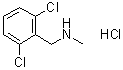 structure of CAS# 90389-15-4, 2,6-Dichloro-N-Methyl-Benzenemethanamine Hydrochloride (1:1)