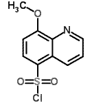 structure of CAS# 90429-62-2, 8-Methoxy-5-quinolinesulfonyl chloride;5-(Chlorosulfonyl)-8-methoxy-1-azanaphthalene;5-(Chlorosulfonyl)-8-methoxyquinoline;5-(Chloro<wbr>sulfonyl)<wbr>-8-methox<wbr>yquinolin<wbr>e; 5-(Chl<wbr>orosulfon<wbr>yl)-8-met<wbr>hoxy-1-az<wbr>anaphthal<wbr>ene