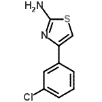 structure of CAS# 90533-23-6, 4-(3-Chlorophenyl)-1,3-thiazol-2-amine;2-Amino-4-(2,5-dimethylphenyl)thiophene-3-carbonitrile;2-amino-4-(3-chloro phenyl) thiazole;4-(3-chlorophenyl)-1,3-thiazole-2-ylamine
