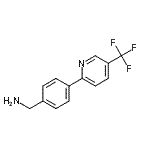 structure of CAS# 906352-74-7, 1-{4-[5-(Trifluoromethyl)-2-pyridinyl]phenyl}methanamine;{4-[5-(trifluoromethyl)-2-pyridyl]phenyl}methylamine;{4-[5-(trifluoromethyl)pyrid-2-yl]phenyl}methylamine;{4-[5-(Trifluoromethyl)pyridin-2-yl]phenyl}methylamine