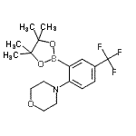 structure of CAS# 906352-77-0, 4-[2-(4,4,5,5-Tetramethyl-1,3,2-dioxaborolan-2-yl)-4-(trifluoromethyl)phenyl]morpholine;2-Morphol<wbr>in-4-yl-5<wbr>-(trifluo<wbr>romethyl)<wbr>benzenebo<wbr>ronic aci<wbr>d, pinaco<wbr>l ester;2-Morphol<wbr>in-4-yl-5<wbr>-(trifluo<wbr>romethyl)<wbr>benzenebo<wbr>ronic aci<wbr>d, pinaco<wbr>l ester 9<wbr>7%;2-Morphol<wbr>ino-5-tri<wbr>fluoromet<wbr>hylphenyl<wbr>boronic a<wbr>cid pinac<wbr>ol ester