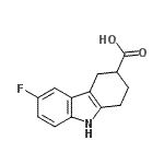 structure of CAS# 907211-31-8, 6-Fluoro-2,3,4,9-tetrahydro-1H-carbazole-3-carboxylic acid;1H-Carbazole-3-carboxylicacid,6-fluoro-2,3,4,9-tetrahydro-;6-fluoro-2,3,4,9-tetrahydro-1H-carbazole-3-carboxylic acid;MFCD11110467