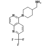 结构式 CAS# 909644-98-0, 1-{1-[2-(三氟甲基)-1,6-萘啶-5-基]-4-哌啶基}甲胺