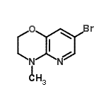structure of CAS# 910037-14-8, 7-Bromo-4-methyl-3,4-dihydro-2H-pyrido[3,2-b][1,4]oxazine;7-bromo-4-methyl-2H,3H-pyridino[2,3-e]1,4-oxazine;7-bromo-4-methyl-3,4-dihydro-2H-pyrido[3,2-b][1,4]oxazine