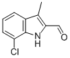 structure of CAS# 910442-16-9, 7-Chloro-3-Methyl-1H-Indole-2-Carbaldehyde;7-Chloro-3-Methyl-1H-Indole-2-Carbaldehyde