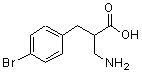 structure of CAS# 910443-87-7, 3-Amino-2-(4-bromobenzyl)propanoic acid;2-Aminomethyl-3-(4-bromophenyl)propionic acid;2-Aminomethyl-3-(4-bromo-phenyl)-propionic acid;2-AMINOMETHYL-3-(4-BROMO-PHENYL)-PROPIONICACID