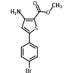 structure of CAS# 91076-95-8, Methyl 3-amino-5-(4-bromophenyl)-2-thiophenecarboxylate;3-Amino-5-(4-bromophenyl)thiophene-2-carboxylic;3-Amino-5<wbr>-(4-bromo<wbr>phenyl)th<wbr>iophene-2<wbr>-carboxyl<wbr>icacid me<wbr>thyl ester;3-AMINO-5<wbr>-(4-BROMO<wbr>PHENYL)TH<wbr>IOPHENE-2<wbr>-CARBOXYL<wbr>ICACIDMET<wbr>HYLESTER