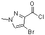 structure of CAS# 912569-70-1, 4-Bromo-1-methyl-1H-pyrazole-3-carbonyl chloride;4-bromo-1-methyl-1H-pyrazole-3-carbonyl chloride;4-BROMO-1-METHYL-1H-PYRAZOLE-3-CARBONYLCHLORIDE;4-bromo-1-methylpyrazole-3-carbonyl chloride