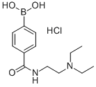 structure of CAS# 913835-46-8, B-[4-[[[2-(Diethylamino)Ethyl]Amino]Carbonyl]Phenyl]-Boronic Acid Hydrochloride (1:1);4-[2-(N,N-Diethylaminoethyl)Aminocarbonyl]Benzeneboronic Acid Hydrochloride;4-{[2-(Diethylamino)Ethyl]Carbamoyl}Benzeneboronic Acid Hydrochloride 98%;(4-((2-(Diethylamino)Ethyl)Carbamoyl)Phenyl)Boronic Acid Hydrochloride