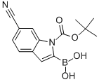 结构式 CAS# 913835-67-3, 2-硼酸基-6-氰基-1H-吲哚-1-羧酸 1-叔丁酯