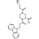 structure of CAS# 915707-71-0, 4-[(Allyloxy)carbonyl]-1-[(9H-fluoren-9-ylmethoxy)carbonyl]-2-piperazinecarboxylic acid;1,2,4-PIP<wbr>ERAZINETR<wbr>ICARBOXYL<wbr>ICACID, 1<wbr>-(9H-FLUO<wbr>REN-9-YLM<wbr>ETHYL) 4-<wbr>(2-PROPEN<wbr>-1-YL) ES<wbr>TER;4-[(Allyl<wbr>oxy)carbo<wbr>nyl]piper<wbr>azine-2-c<wbr>arboxylic<wbr> acid, N1<wbr>-FMOC pro<wbr>tected 97%;4-Allyl 1<wbr>-(9-H-flu<wbr>oren-9-yl<wbr>methyl) h<wbr>ydrogen p<wbr>iperazine<wbr>-1,2,4-tr<wbr>icarboxyl<wbr>ate
