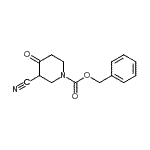structure of CAS# 916423-53-5, Benzyl 3-cyano-4-oxo-1-piperidinecarboxylate;Benzyl 3-cyano-4-oxopiperidine-1-carboxylate;benzyl-3-cyano-4-oxopiperidine-1-carboxylate;MFCD09258795