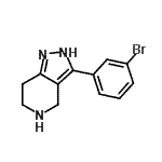 structure of CAS# 916423-55-7, 3-(3-Bromophenyl)-4,5,6,7-tetrahydro-2H-pyrazolo[4,3-c]pyridine;3-(3-Bromophenyl)-4,5,6,7-tetrahydro-2H-;MFCD09258797;pyrazolo[4,3-c]pyridine