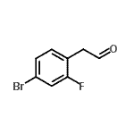 structure of CAS# 916516-85-3, (4-Bromo-2-fluorophenyl)acetaldehyde;(4-Bromo-2-fluorophenyl)acetaldehyde;2-(4-bromo-2-fluorophenyl)ethanal;MFCD09991763