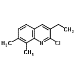structure of CAS# 917746-29-3, 2-Chloro-3-ethyl-7,8-dimethylquinoline;2-Chloro-3-ethyl-7,8-dimethyl-quinoline;MFCD08898955