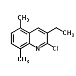 structure of CAS# 917750-57-3, 2-Chloro-3-ethyl-5,8-dimethylquinoline;2-Chloro-3-ethyl-5,8-dimethyl-quinoline;MFCD08898643