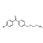 structure of CAS# 918500-19-3, (4-Bromophenyl)(4-pentylphenyl)methanone;4-Bromo-4'-n-pentylbenzophenone;METHANONE, (4-BROMOPHENYL)(4-PENTYLPHENYL)-